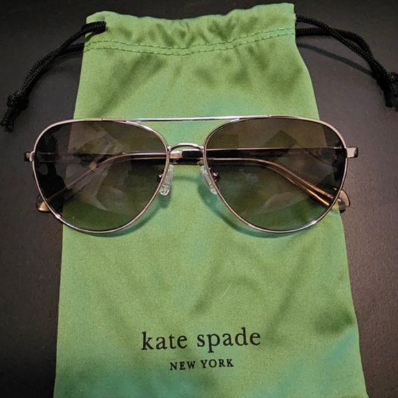 Kate Spade Silver Aviator Sunglasses
